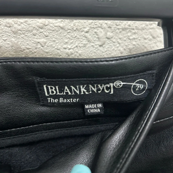 BLANKNYC THE BAXTER Ribcage Straight Leg Faux Leather Pants NWT 29 - Picture 2 of 7